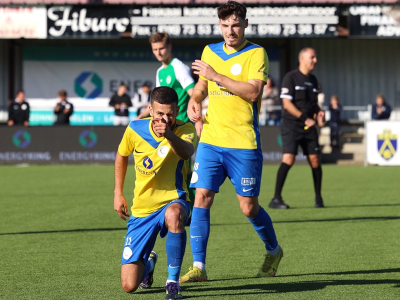 Brusk Er winst onze fotograaf zitten na zijn goals. (© foto Jorghé Van Hecke)